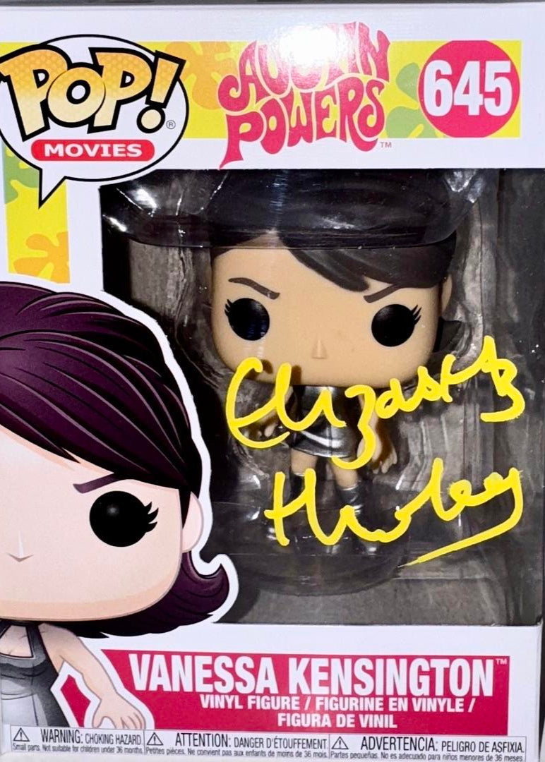 Elizabeth Hurley Signed Funko Pop #645 "Vanessa Kensington" Austin Powers (Yellow Ink) - Beckett COA